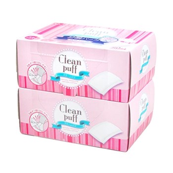 bông tẩy trang Clean Puff Nhật Bản ( set 2 hộp hộp 80 miếng)